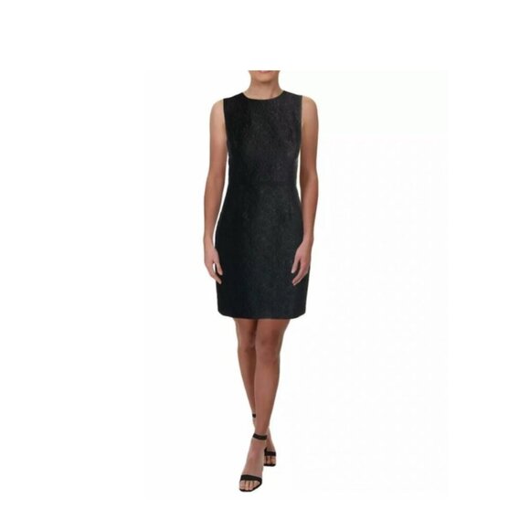 Halston Heritage Women's Sleeveless Embroidery Sheath Cocktail Dress - Picture 1 of 7